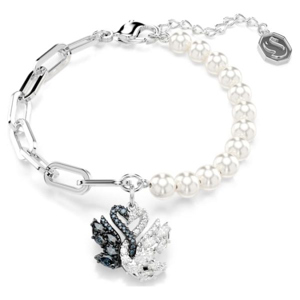 Swan bracelet Crystal pearl, Swan, Black, Mixed metal finish - Image 2