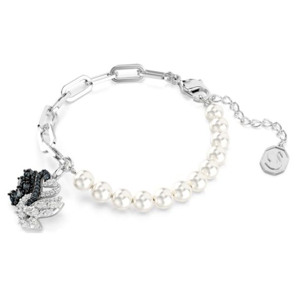 Swan bracelet Crystal pearl, Swan, Black, Mixed metal finish - Image 3