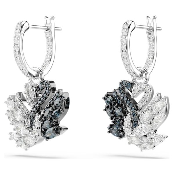 Swan drop earrings Swan, Black, Mixed metal finish - Image 4
