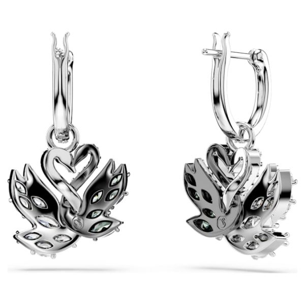 Swan drop earrings Swan, Black, Mixed metal finish - Image 5
