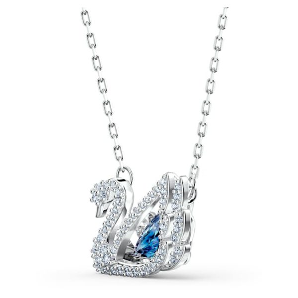 Swan necklace Dancing swan, Blue, Rhodium plated - Image 5