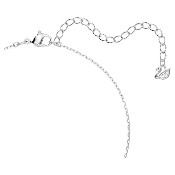 Swan necklace Dancing swan, White, Rhodium plated - Image 4