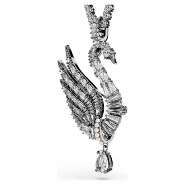 Swan pendant and brooch Swan, White, Ruthenium plated - Image 4