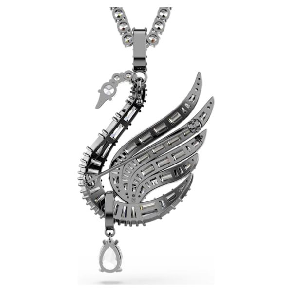 Swan pendant and brooch Swan, White, Ruthenium plated - Image 6