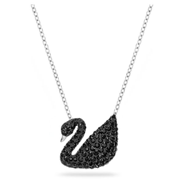 Swan pendant Swan, Black, Rhodium plated - Image 2