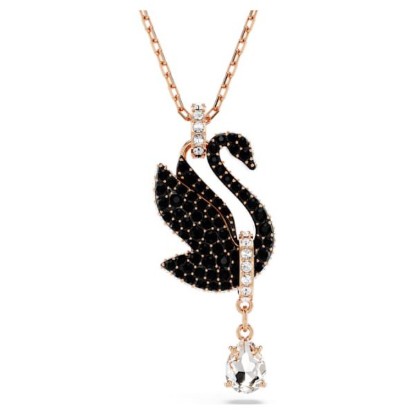 Swan pendant Swan, Black, Rose gold-tone plated - Image 7