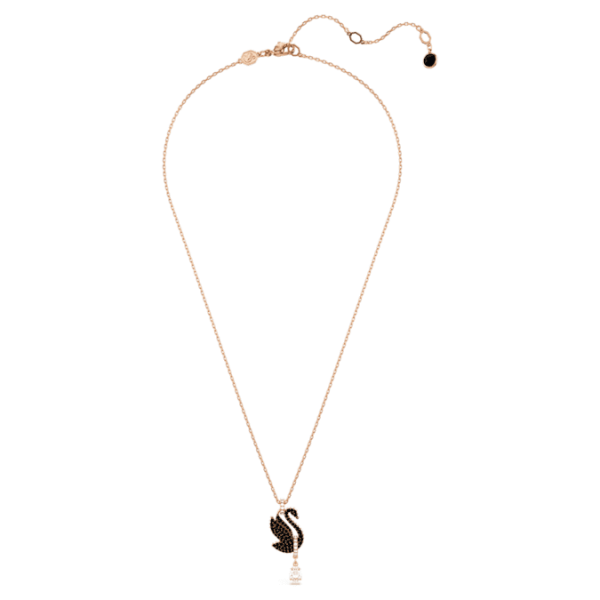 Swan pendant Swan, Black, Rose gold-tone plated - Image 3
