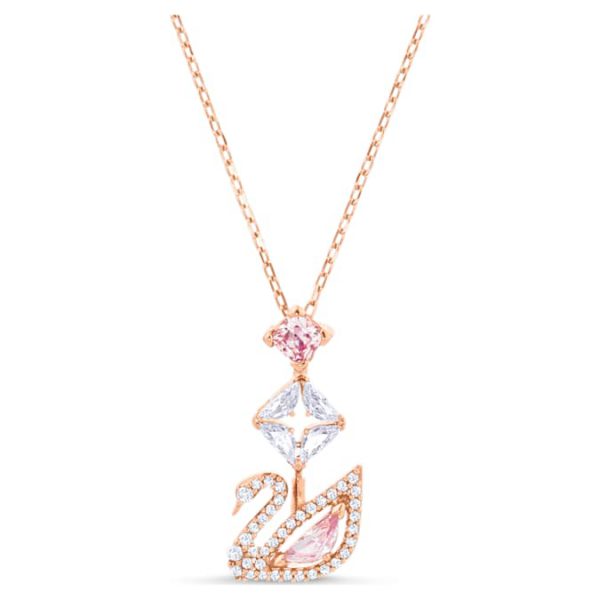 Swan pendant Swan, Pink, Rose gold-tone plated - Image 2