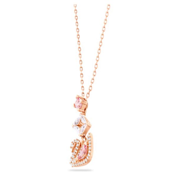 Swan pendant Swan, Pink, Rose gold-tone plated - Image 5