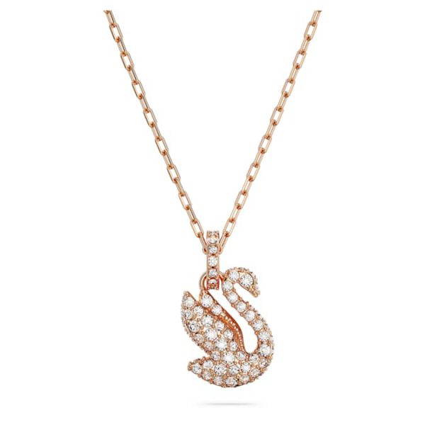 Swan pendant Swan, Small, White, Rose gold-tone plated - Image 2