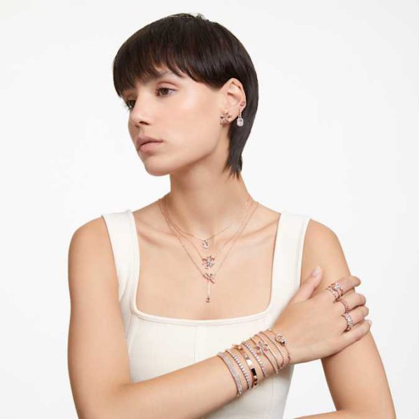 Swan pendant Swan, Small, White, Rose gold-tone plated - Image 6