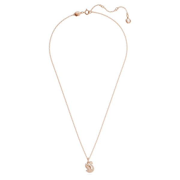 Swan pendant Swan, Small, White, Rose gold-tone plated - Image 3
