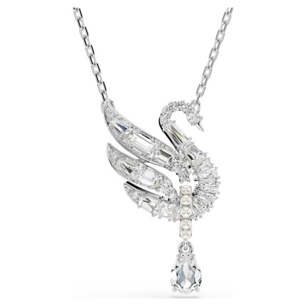 Swan pendant Swan, White, Rhodium plated - Image 2
