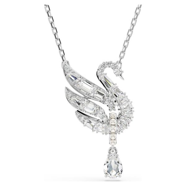 Swan pendant Swan, White, Rhodium plated - Image 7
