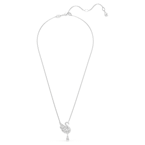 Swan pendant Swan, White, Rhodium plated - Image 3