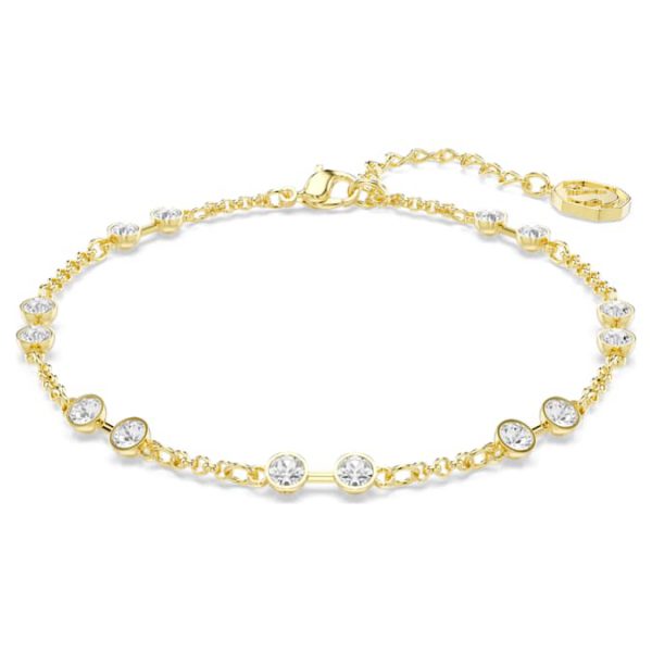 Swarovski Remix Collection strand Round cut, White, Gold-tone plated - Image 2