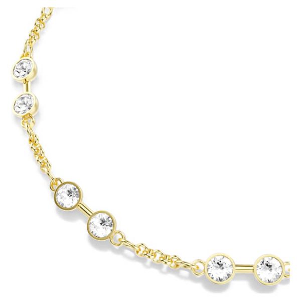 Swarovski Remix Collection strand Round cut, White, Gold-tone plated - Image 5