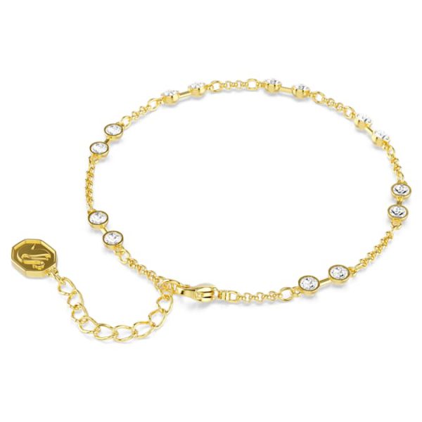 Swarovski Remix Collection strand Round cut, White, Gold-tone plated - Image 6