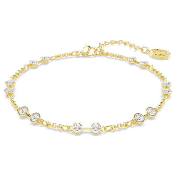 Swarovski Remix Collection strand Round cut, White, Gold-tone plated - Image 7
