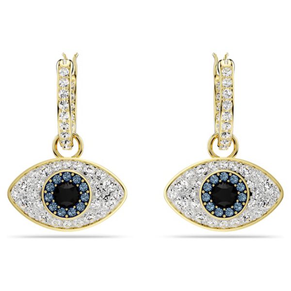 Symbolica drop earrings Evil eye, Blue, Gold-tone plated - Image 3