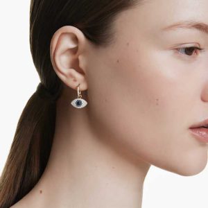 Symbolica drop earrings Evil eye, Blue, Gold-tone plated
