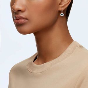 Symbolica hoop earrings Evil eye, Blue, Rose gold-tone plated