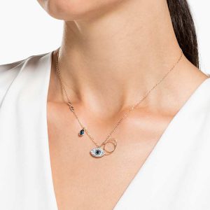 Symbolica pendant Evil eye, Blue, Mixed metal finish