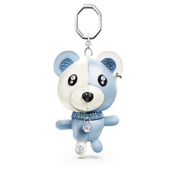 Teddy bag charm Bear, Blue, Rhodium plated - Image 2