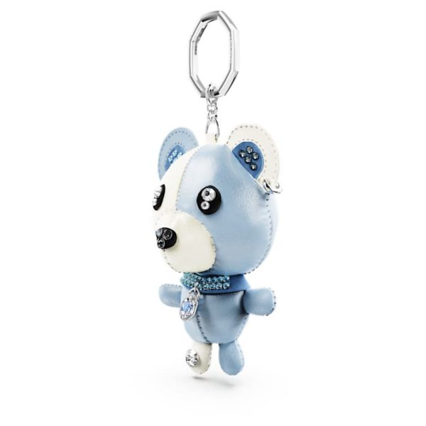 Teddy bag charm Bear, Blue, Rhodium plated - Image 3