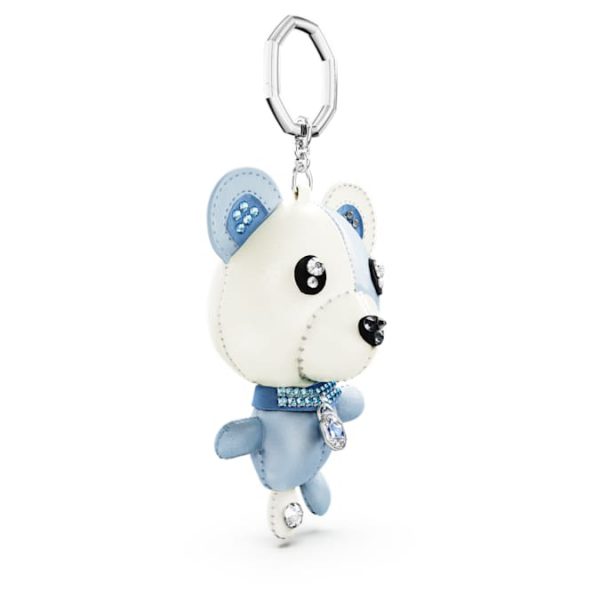 Teddy bag charm Bear, Blue, Rhodium plated - Image 4
