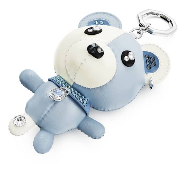 Teddy bag charm Bear, Blue, Rhodium plated - Image 5