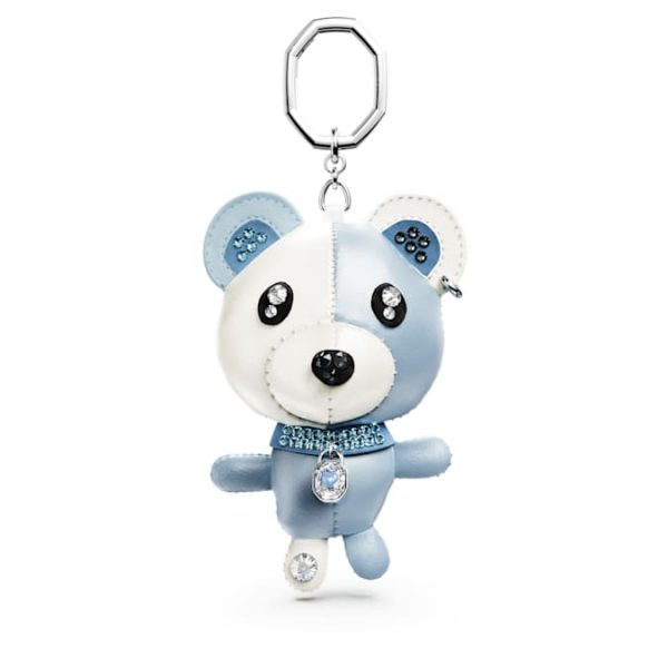 Teddy bag charm Bear, Blue, Rhodium plated - Image 7