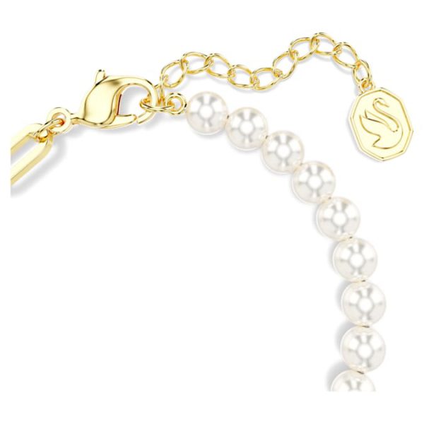 Teddy bracelet Crystal pearl, Bear, Green, Gold-tone plated - Image 4