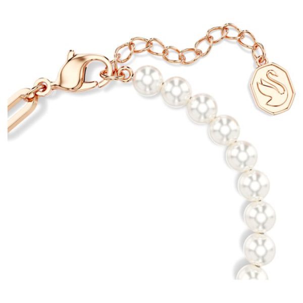 Teddy bracelet Crystal pearl, Bear, Pink, Rose gold-tone plated - Image 4