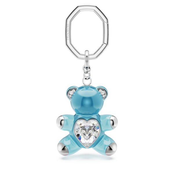 Teddy key ring Bear, Blue, Rhodium plated - Image 2