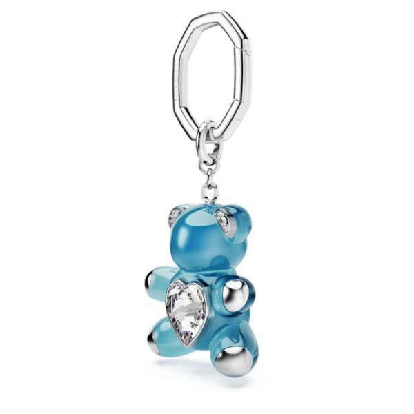 Teddy key ring Bear, Blue, Rhodium plated - Image 3