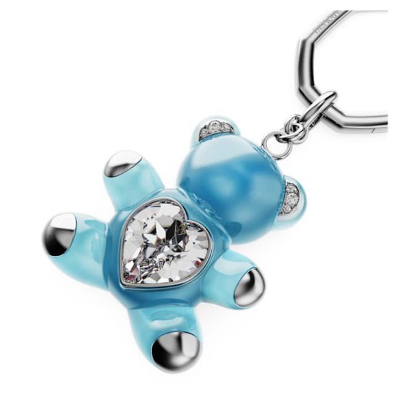 Teddy key ring Bear, Blue, Rhodium plated - Image 4