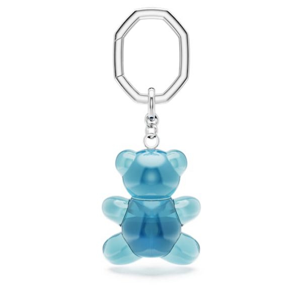 Teddy key ring Bear, Blue, Rhodium plated - Image 6