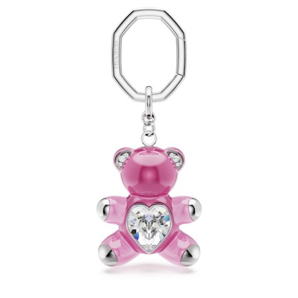 Teddy key ring Bear, Pink, Rhodium plated - Image 2