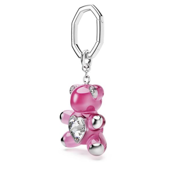 Teddy key ring Bear, Pink, Rhodium plated - Image 3