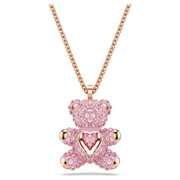 Teddy pendant Bear, Pink, Rose gold-tone plated - Image 2