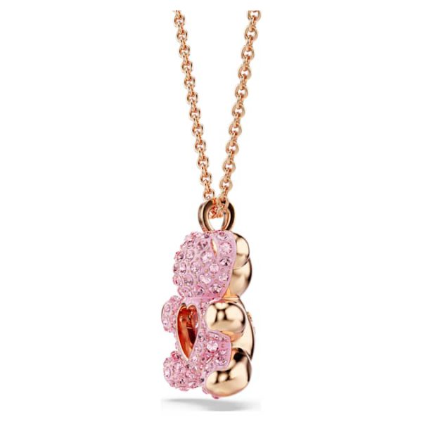 Teddy pendant Bear, Pink, Rose gold-tone plated - Image 5