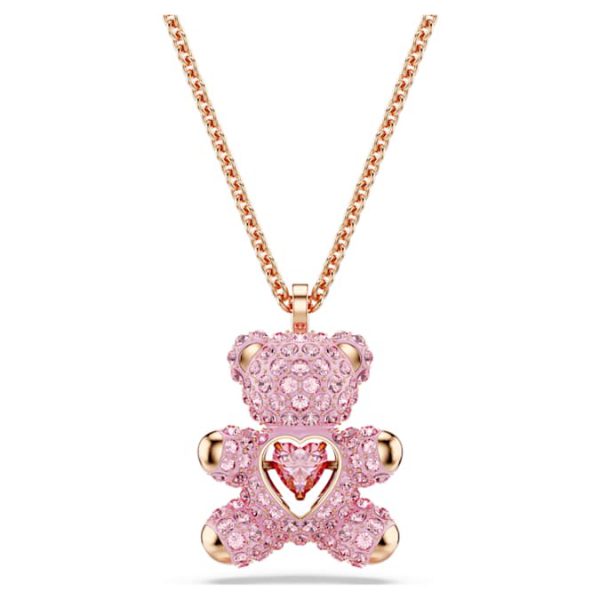 Teddy pendant Bear, Pink, Rose gold-tone plated - Image 7