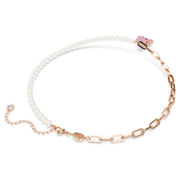 Teddy pendant Crystal pearl, Bear, Pink, Rose gold-tone plated - Image 5