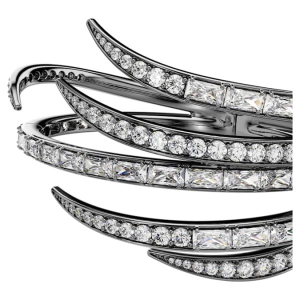 The Vienna Collection bangle Feather, White, Ruthenium plated - Image 5