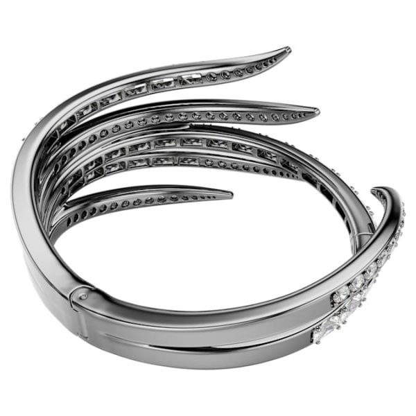 The Vienna Collection bangle Feather, White, Ruthenium plated - Image 6