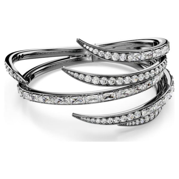 The Vienna Collection bangle Feather, White, Ruthenium plated - Image 7