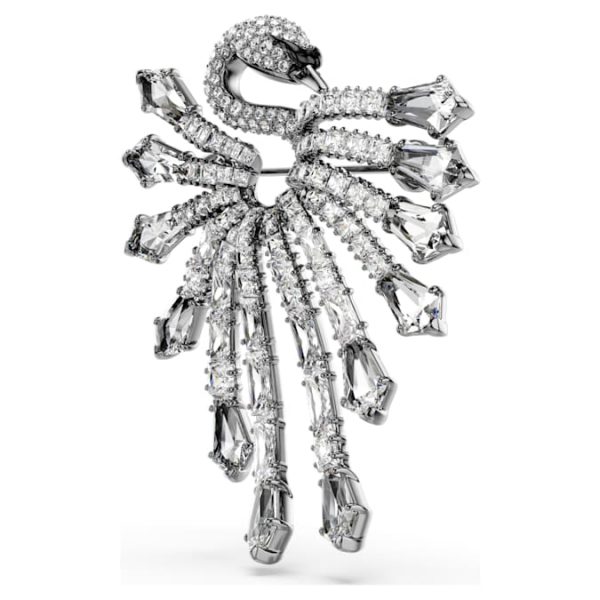 The Vienna Collection brooch Swan, White, Ruthenium plated - Image 3