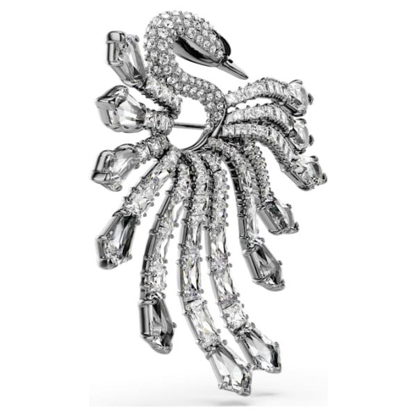 The Vienna Collection brooch Swan, White, Ruthenium plated - Image 4
