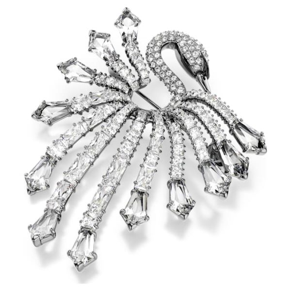 The Vienna Collection brooch Swan, White, Ruthenium plated - Image 5
